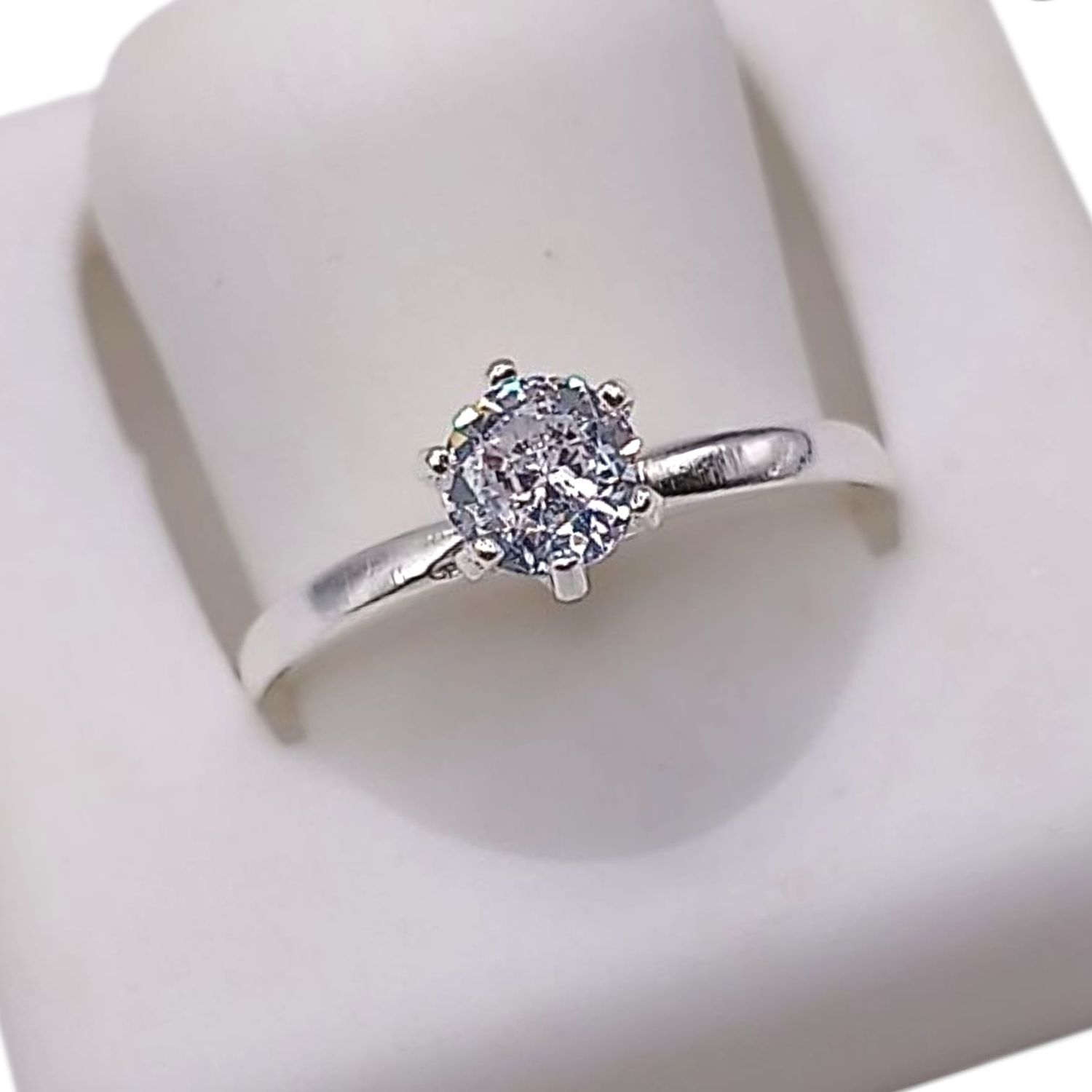 ANILLO SOLITARIO VARIAS MEDIDAS, PLATA .925