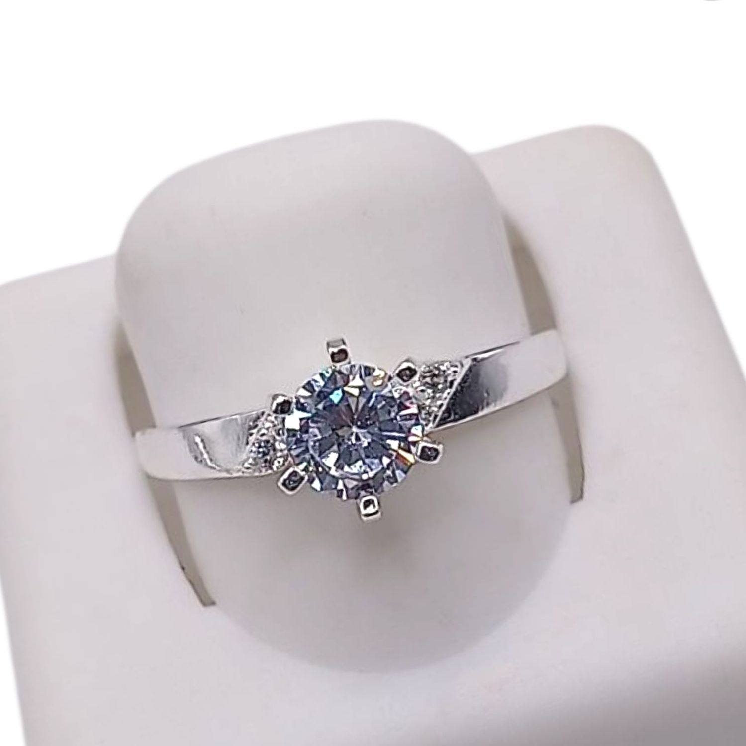 ANILLO SOLITARIO VARIAS MEDIDAS, PLATA .925