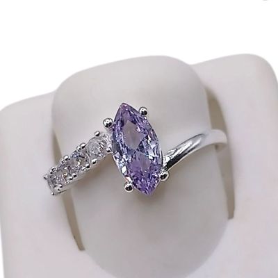 ANILLO CZ LILA, VARIAS MEDIDAS, PLATA .925