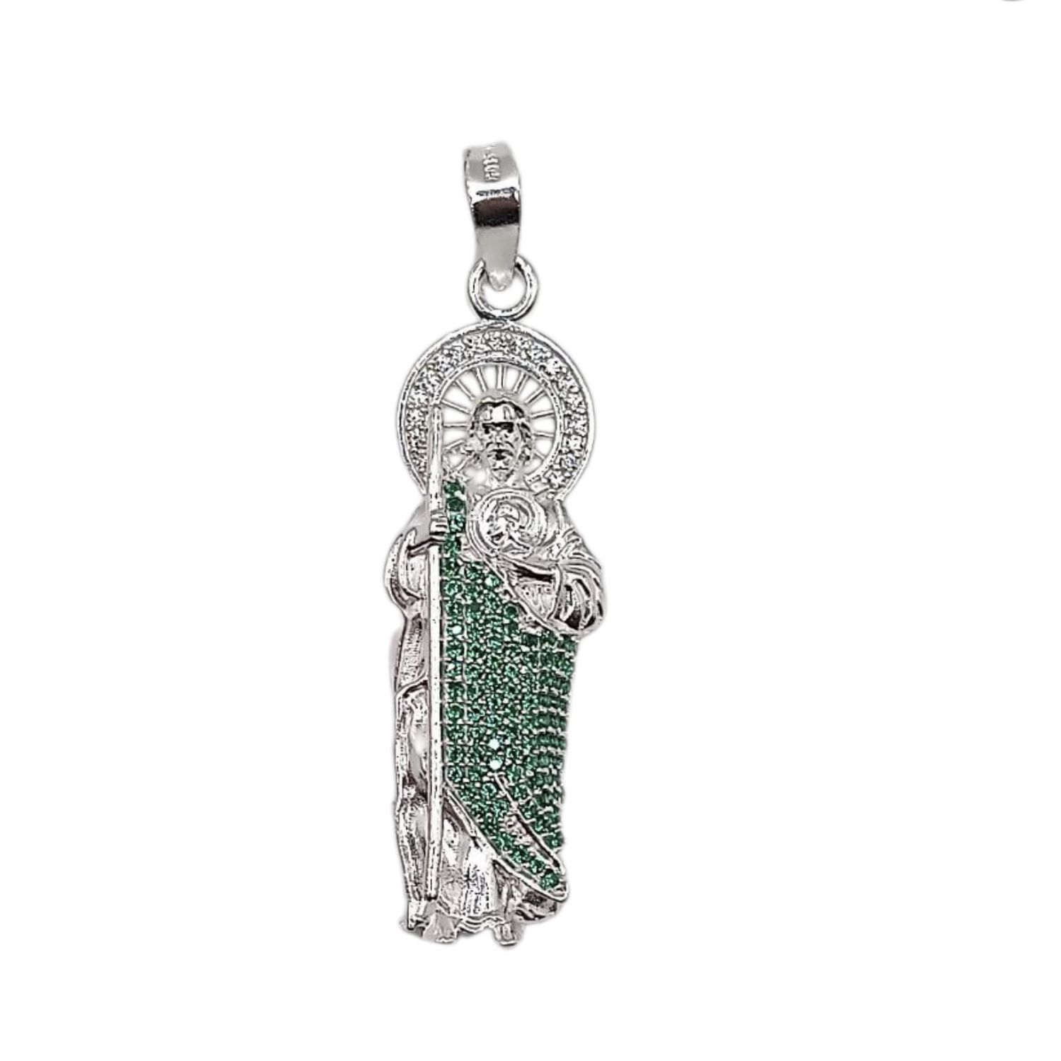 DIJE SAN JUDAS T CON CZ, 4 CM, PLATA .925