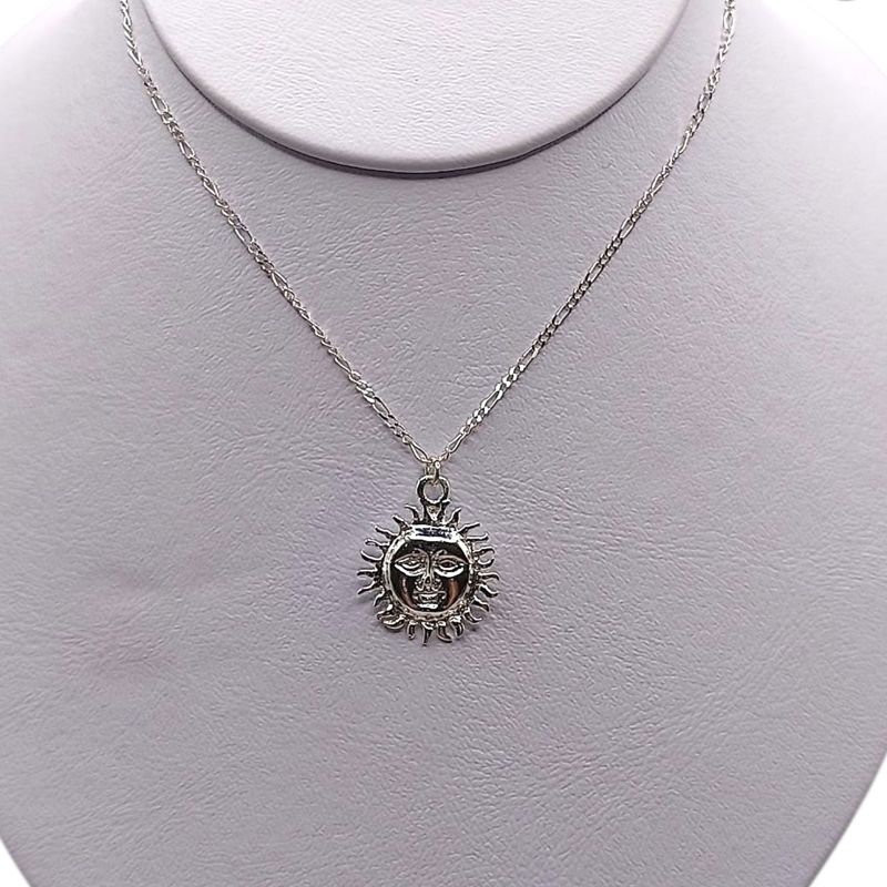 GARGANTILLA 18&quot; DIJE SOL, PLATA .925