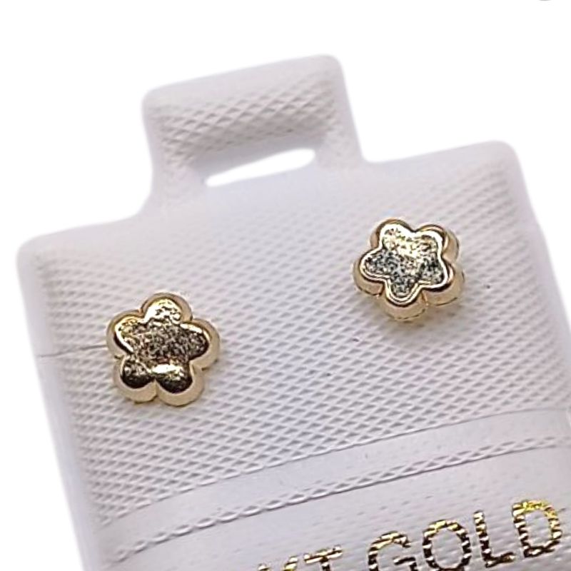 BROQUEL FLOR LISA , BROCHE BOLITA, ORO 14K