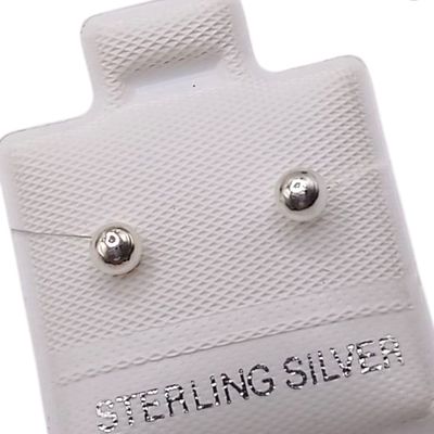 BROQUEL DORMILONA 3 MM, BROCHE BOLITA, PLATA .925