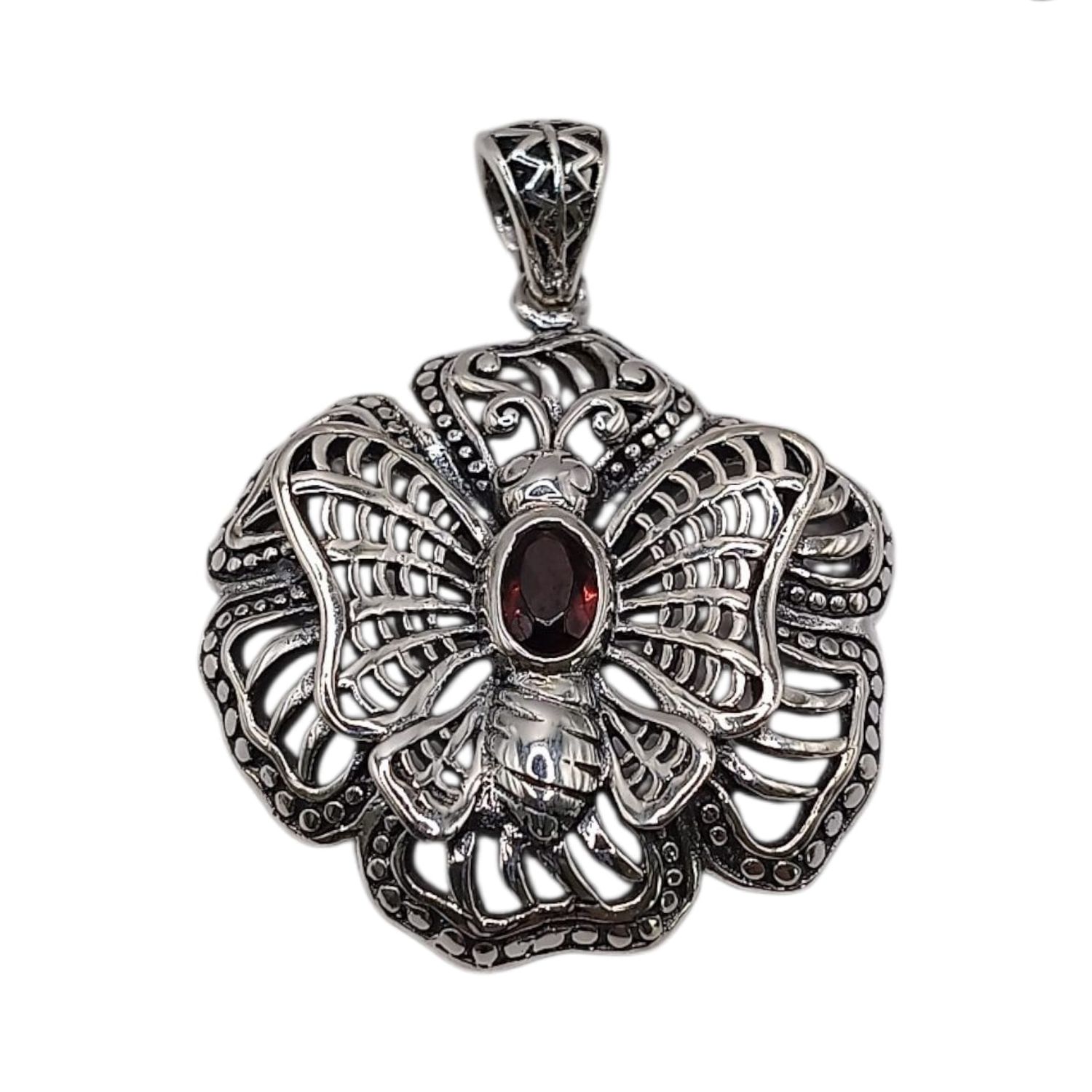 DIJE OXY MARIPOSA EN FLOR 5  CM  PLATA .925