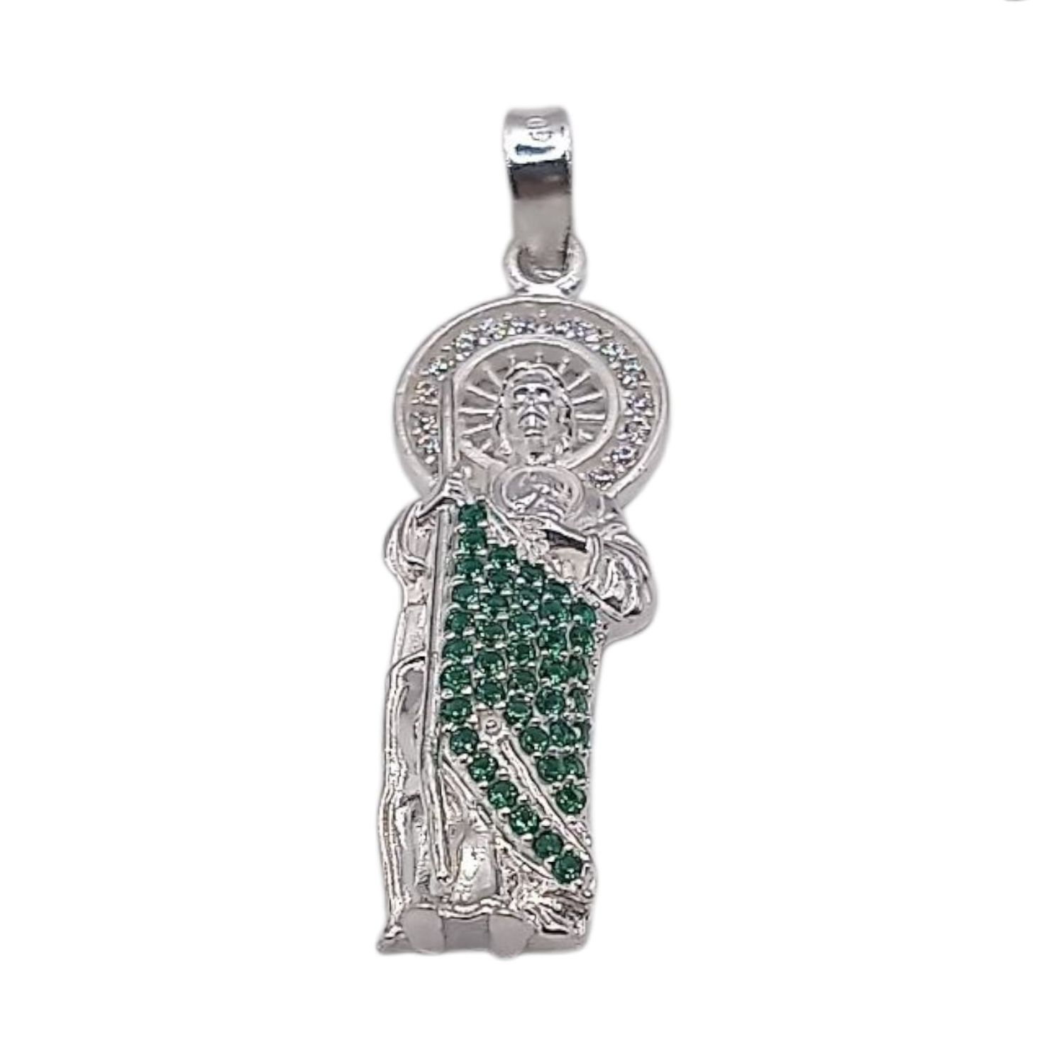 DIJE SAN JUDAS T CON CZ, 3 CM, PLATA .925