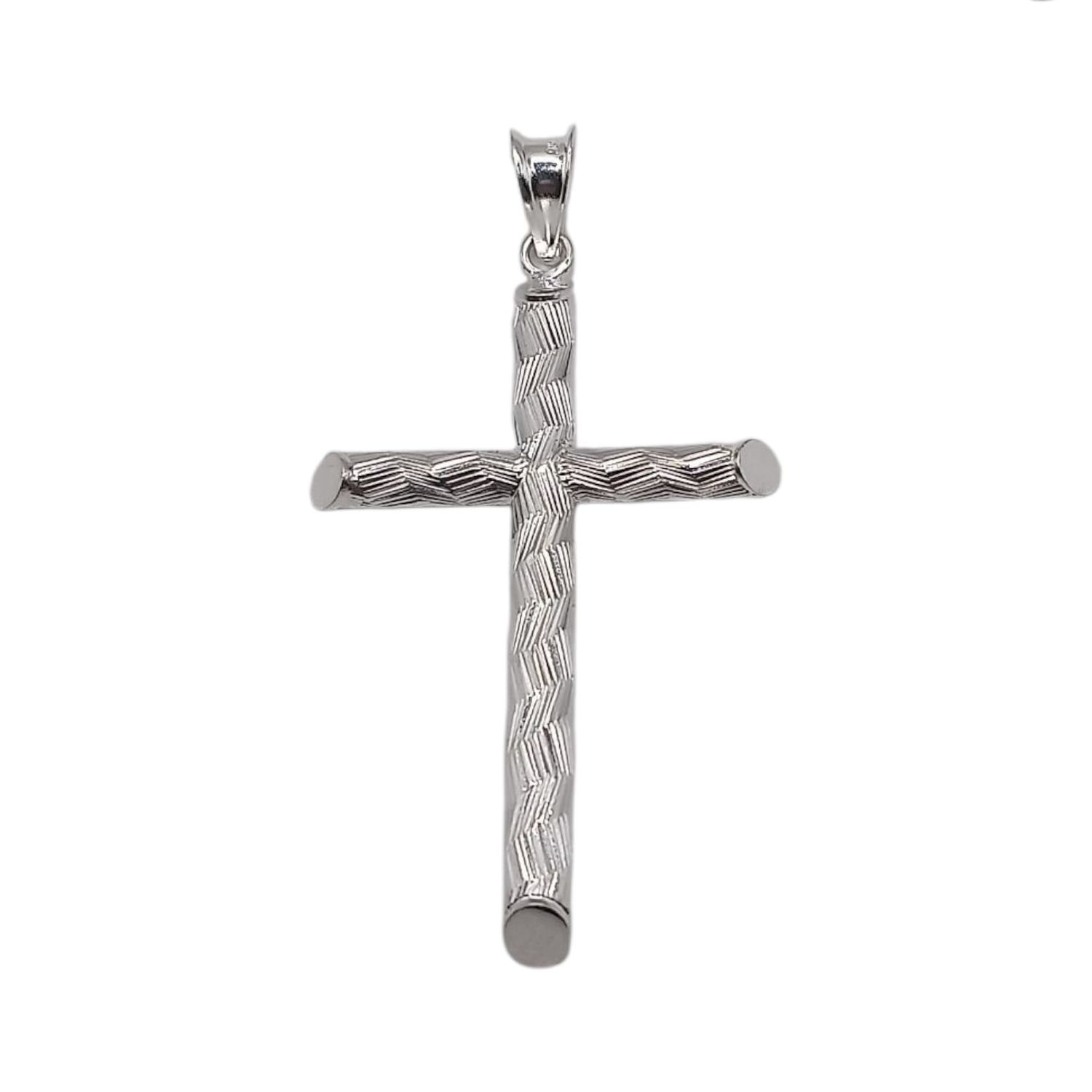 DIJE CRUZ GRABADA 4 CM, PLATA .925