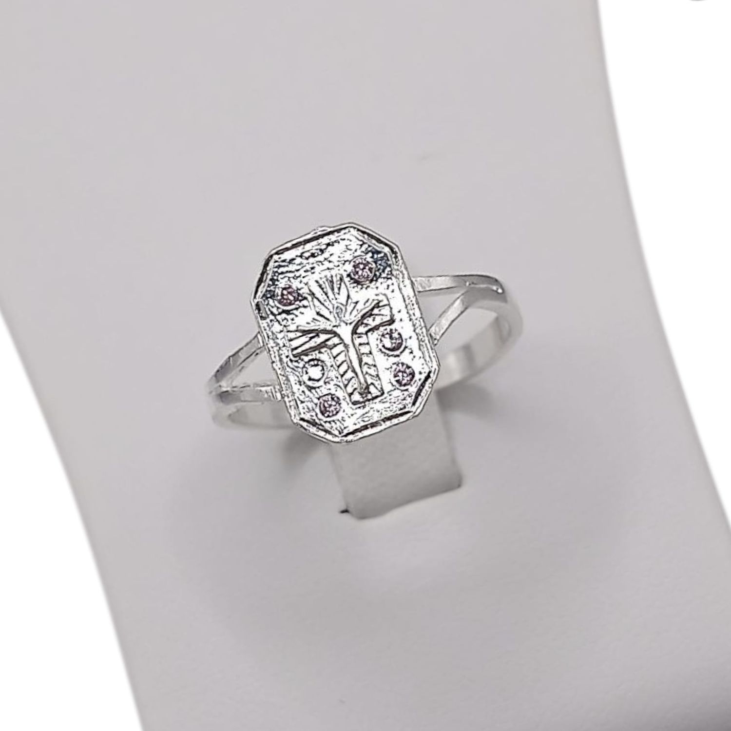 ANILLO PLACA CON CRISTO, VARIAS MEDIDAS, PLATA .925