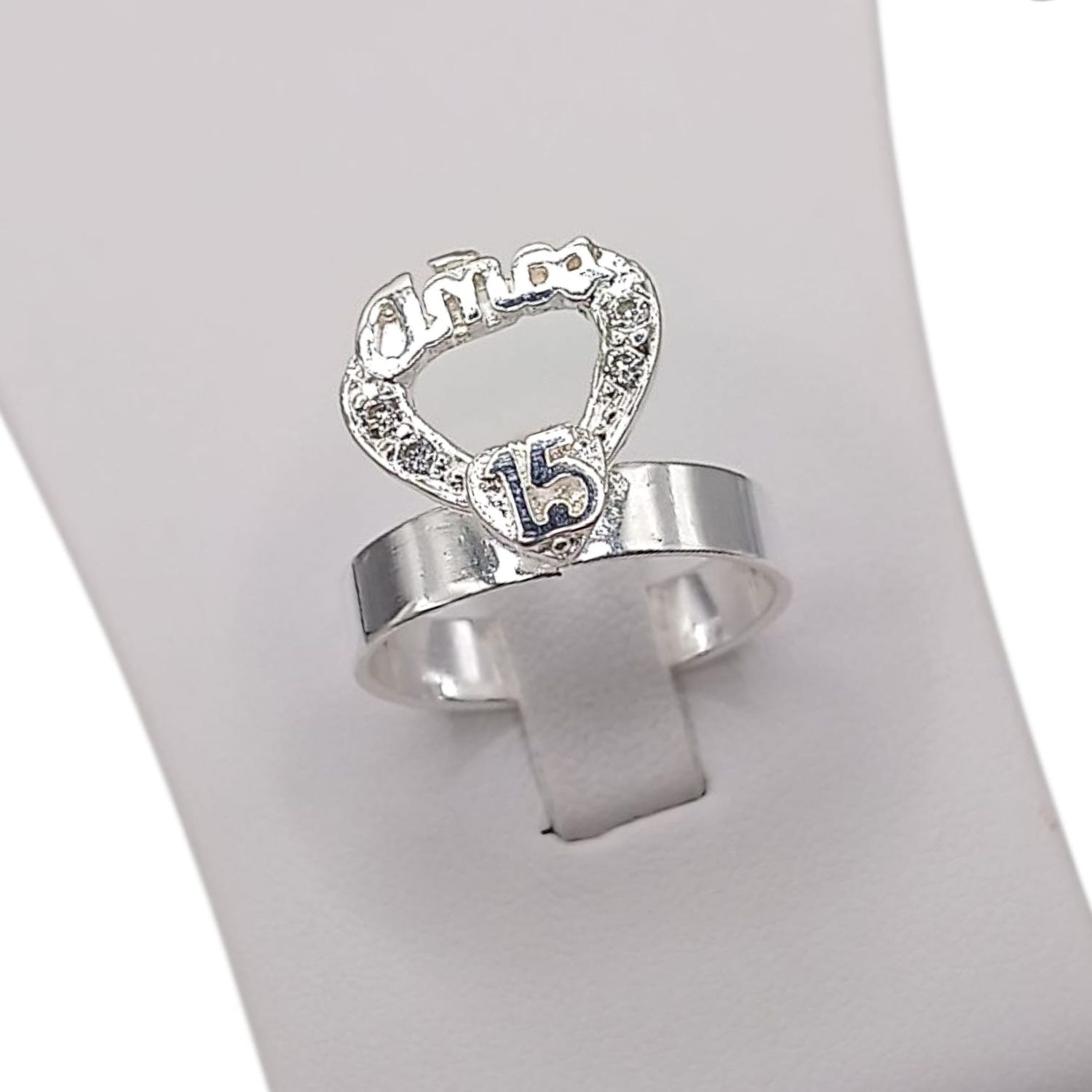 ANILLO GIRATORIO XV AÑOS #8.5 PLATA .925