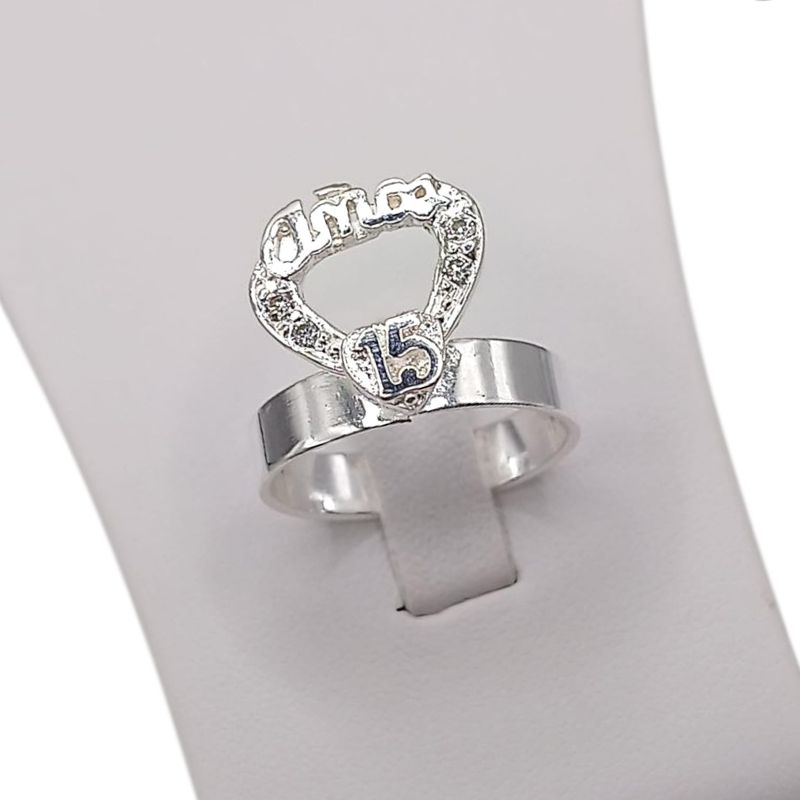 ANILLO GIRATORIO XV AÑOS #8.5 PLATA .925