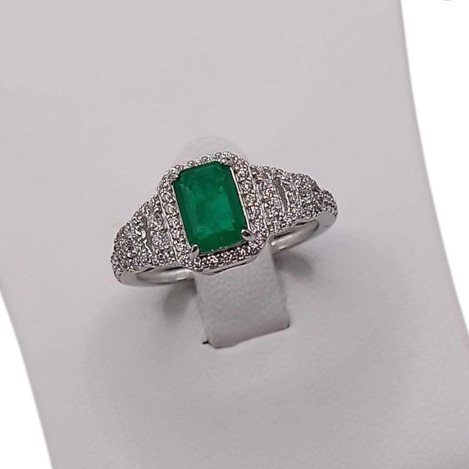 ANILLO MINI CZ Y CZ VERDE MEDIDA #6 PLATA .925