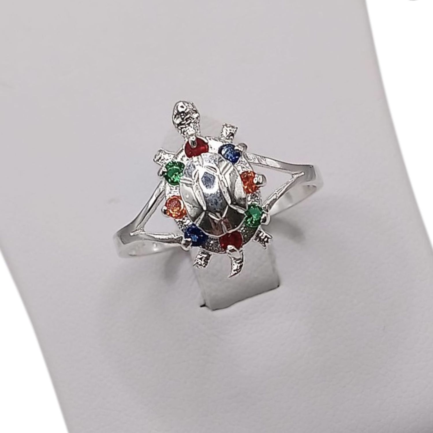 ANILLO TORTUGA CZ MULTICOLOR, VARIAS MEDIDAS, PLATA .925