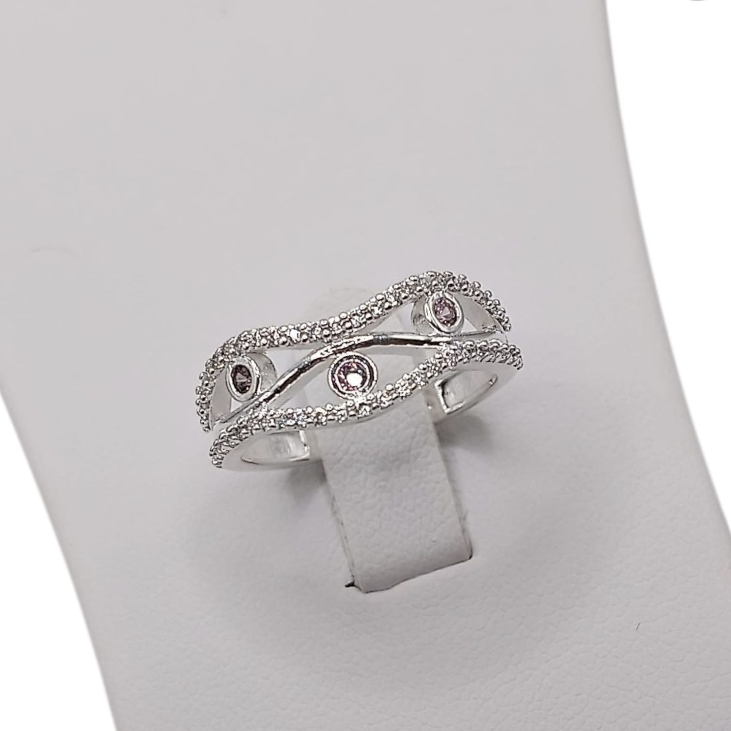 ANILLO CARITA CZ  VARIAS MEDIDAS PLATA .925