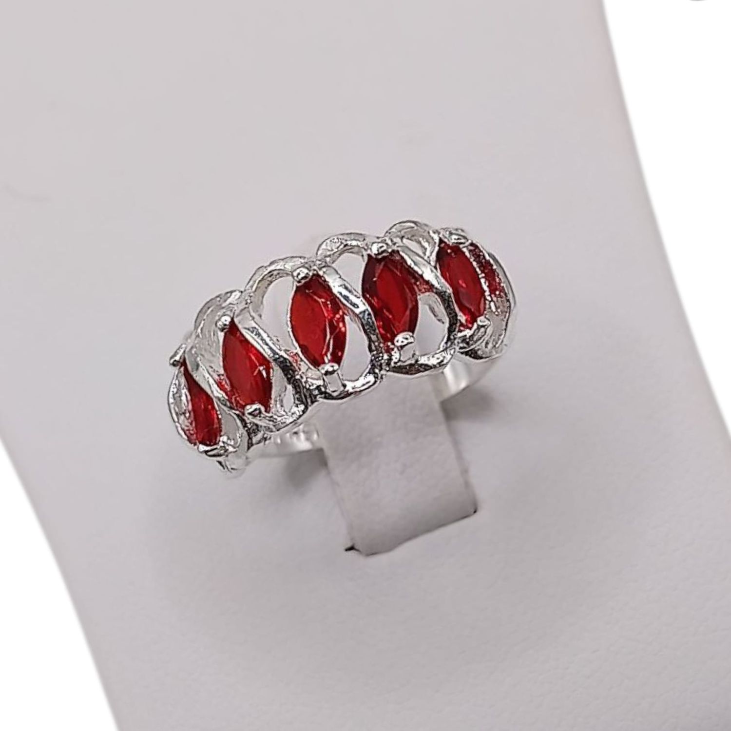 ANILLO MARQUIS ROJO # 6.5  PLATA .925