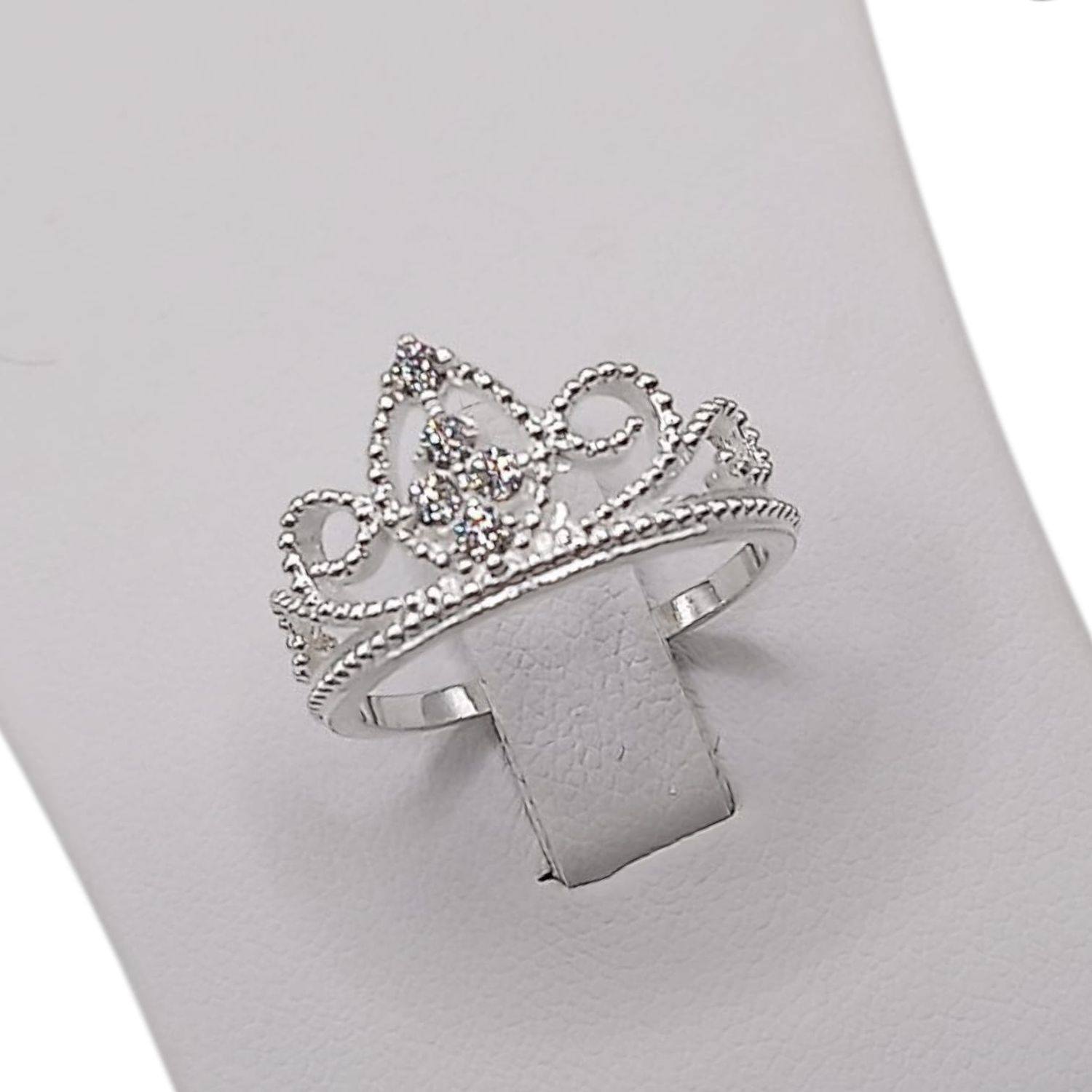 ANILLO CORONA CON CZ  # 6  PLATA .925