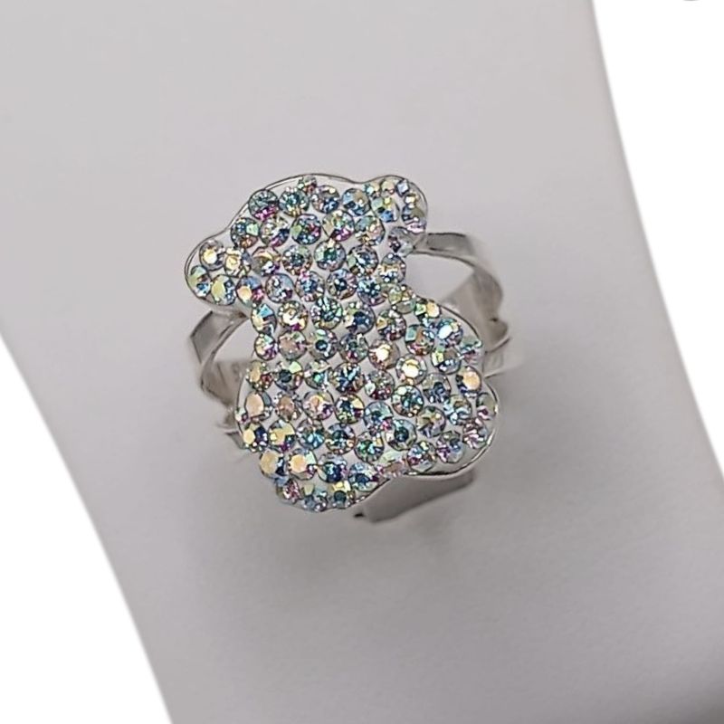 ANILLO OSITO MULTIPIEDRAS SW TORNASOL VARIAS MEDIDAS PLATA .925