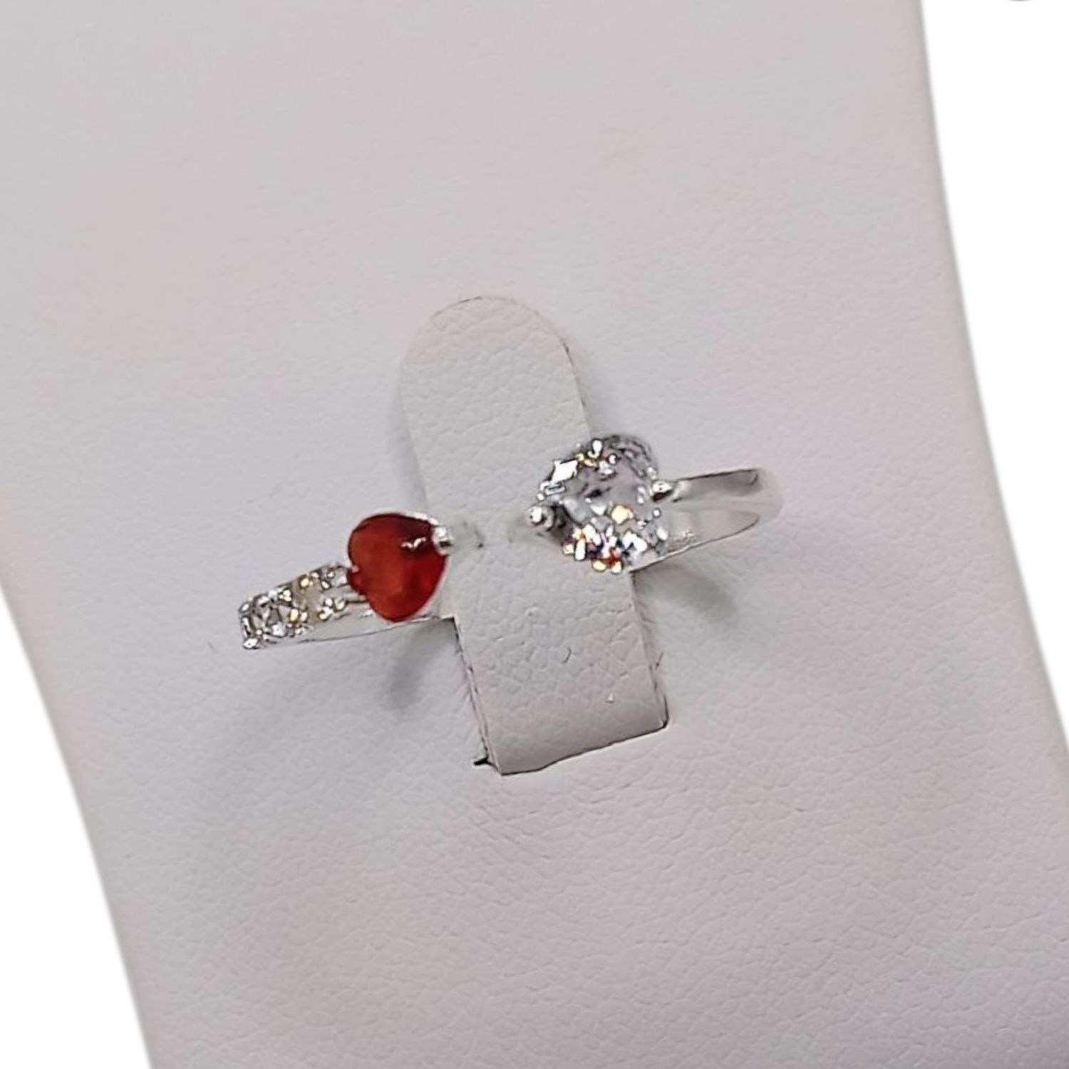 ANILLO CORAZONES AJUSTABLE, VARIAS MEDIDAS, PLATA .925