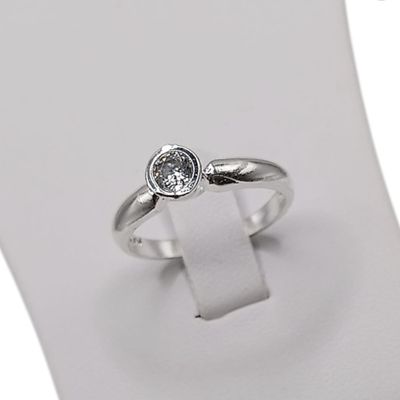 ANILLO SOLITARIO CZ # 6 PLATA .925