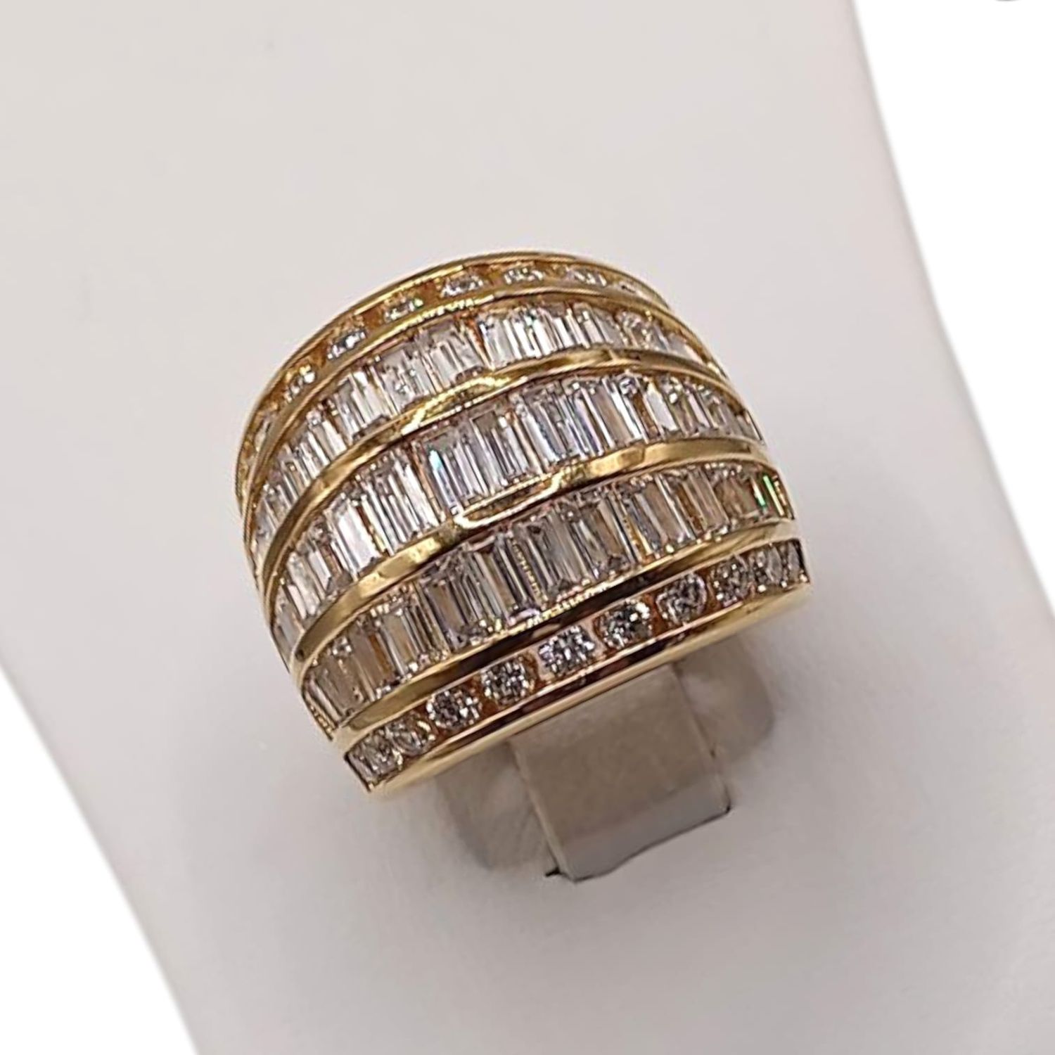 ANILLO CON CZ Y CHAPA DE ORO, VARIAS MEDIDAS, PLATA .925