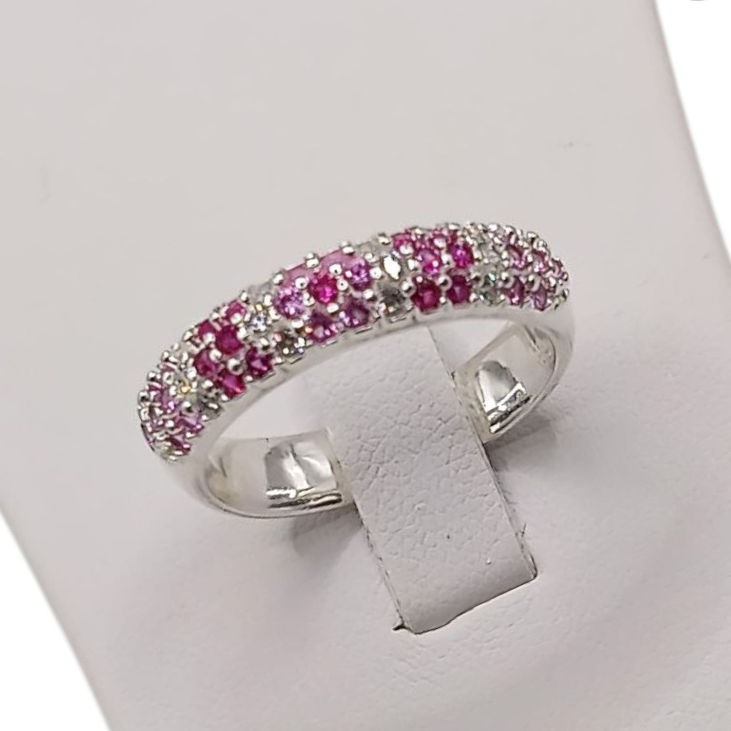 ANILLO ARGOLLA  CZ MULTICOLOR  VARIAS MEDIDAS PLATA .925