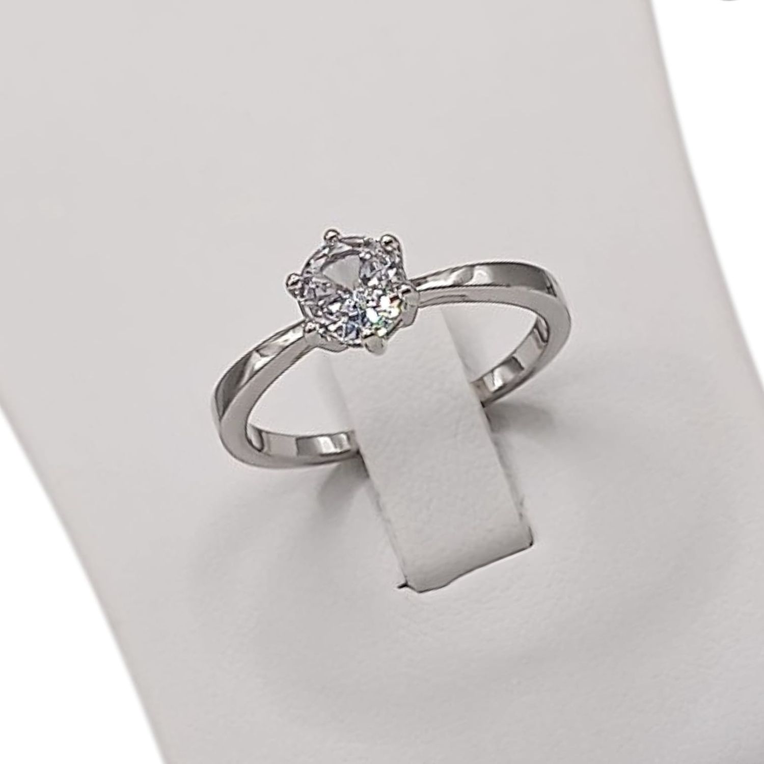 ANILLO SOLITARIO VARIAS MEDIDAS PLATA .925