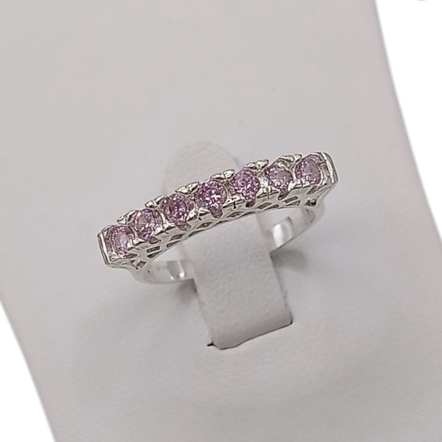 ANILLO CHURUMBELA CZ ROSA # 6  PLATA .925