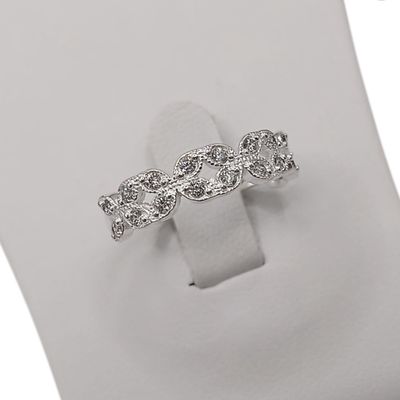 ANILLO ARGOLLA CADENA CZ MEDIDA #6 PLATA .925