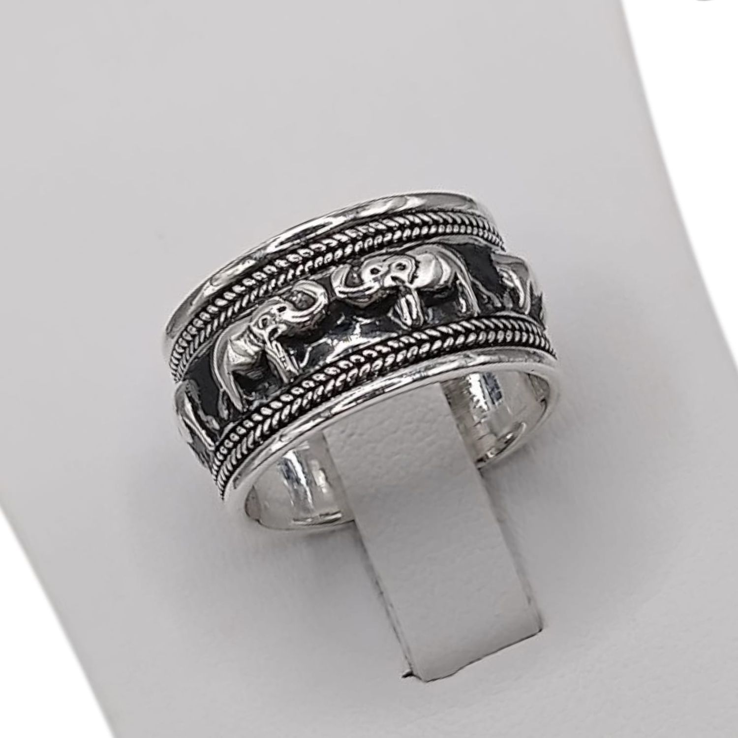 ARGOLLA OXY  ELEFANTES ANCHO 11MM  # 8  PLATA .925