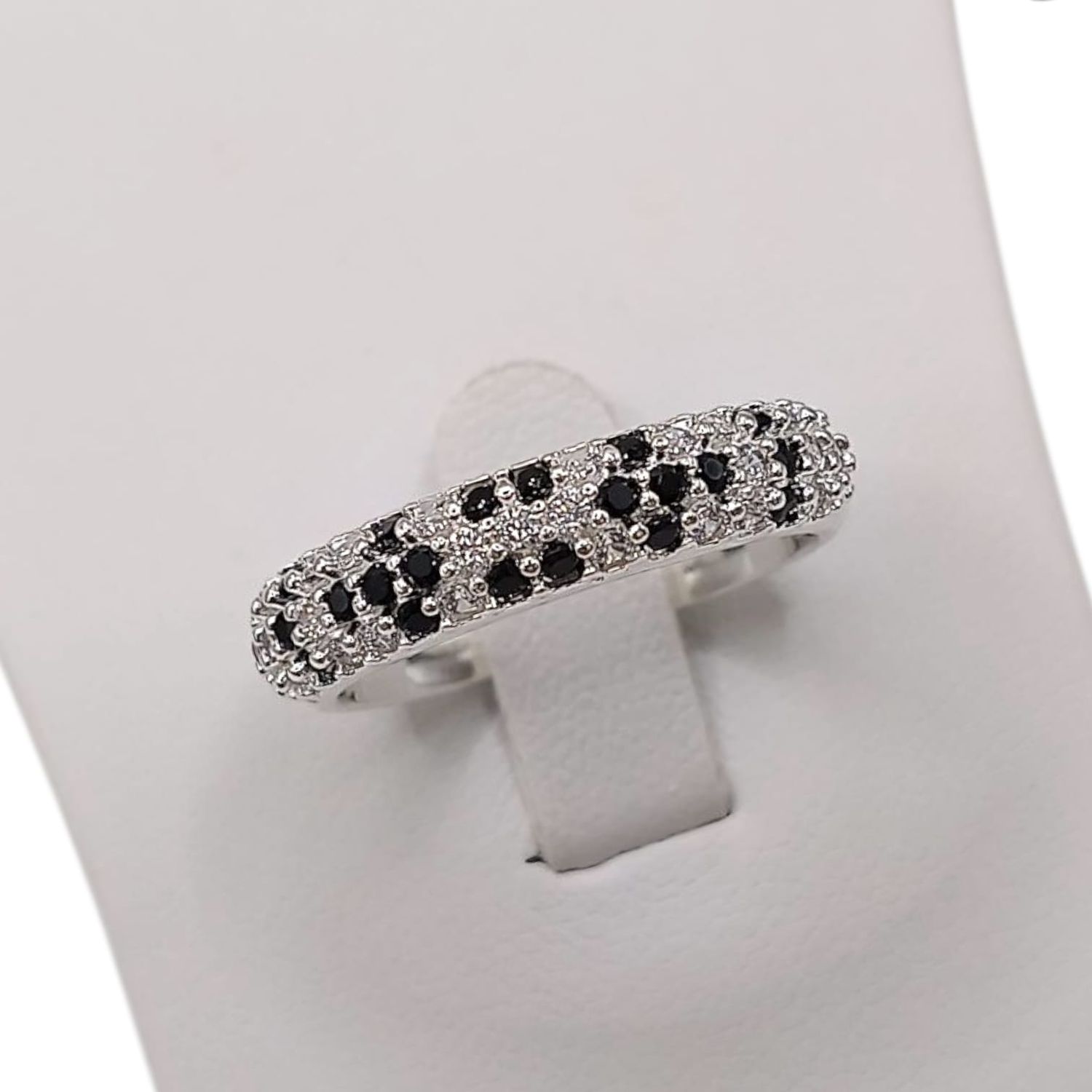 ANILLO  CZ NEGRO VARIAS MEDIDAS PLATA .925