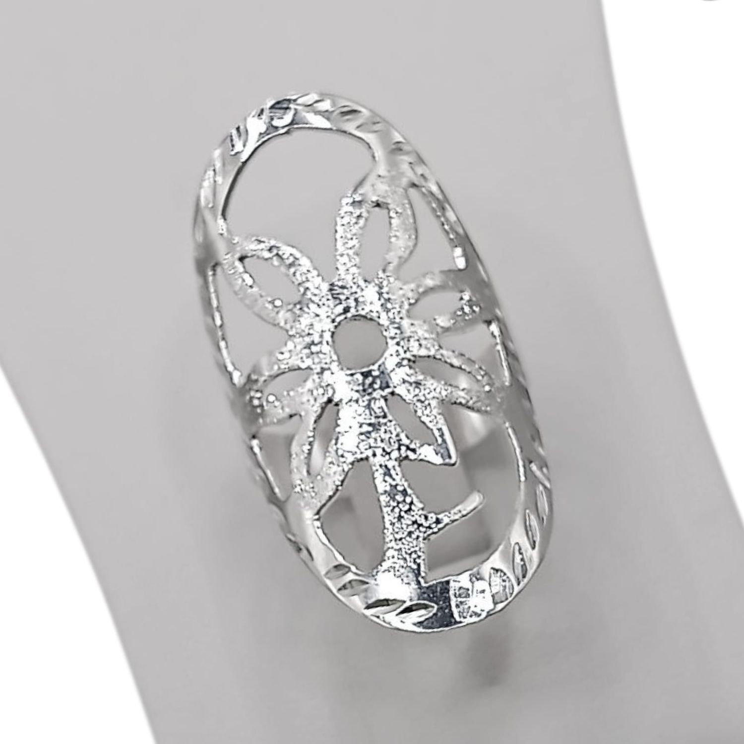 ANILLO FLOR MEDIDA #7 PLATA .925
