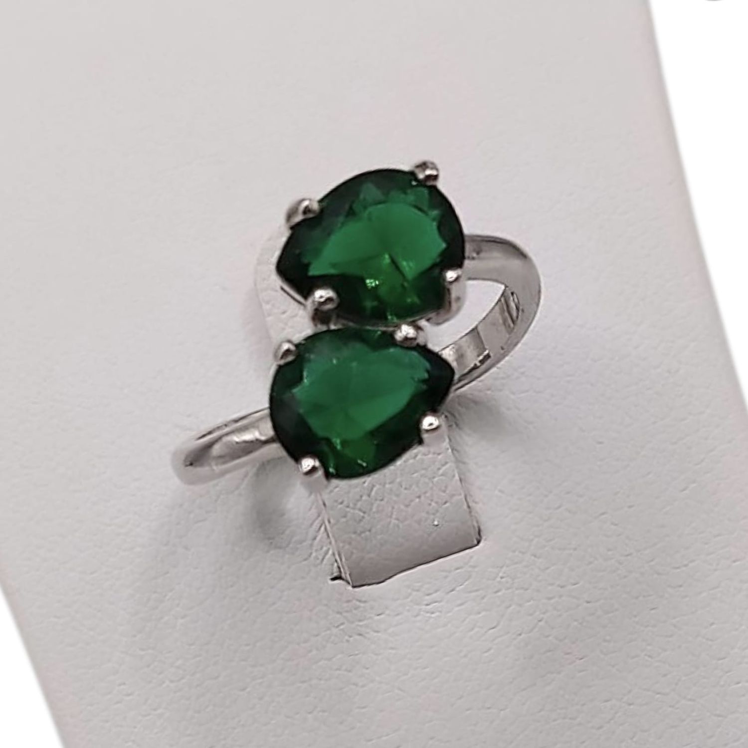 ANILLO GOTA CZ VERDE # 7, PLATA .925
