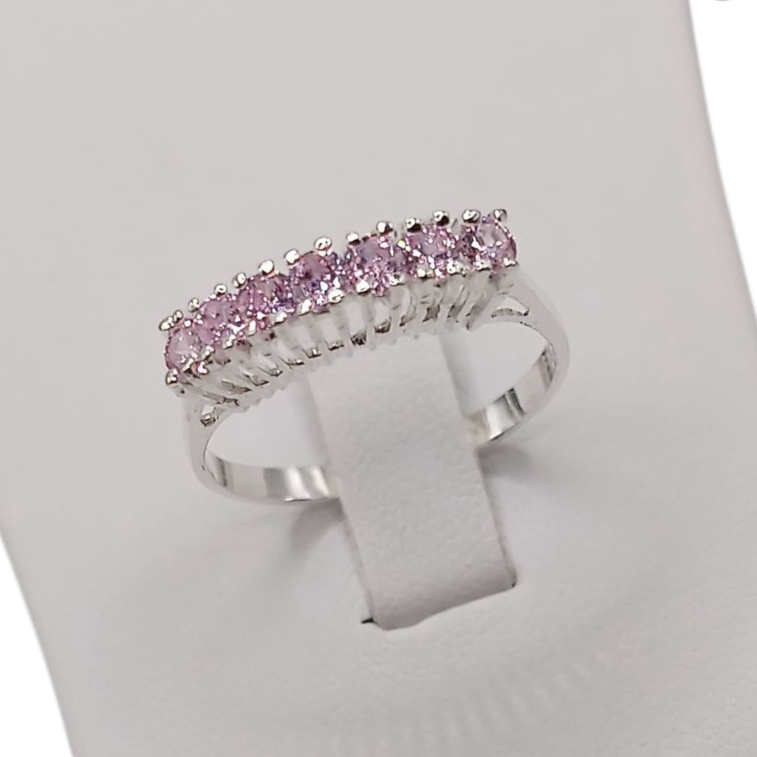 ANILLO CHURUMBELA CZ ROSA VARIAS MEDIDAS  PLATA .925