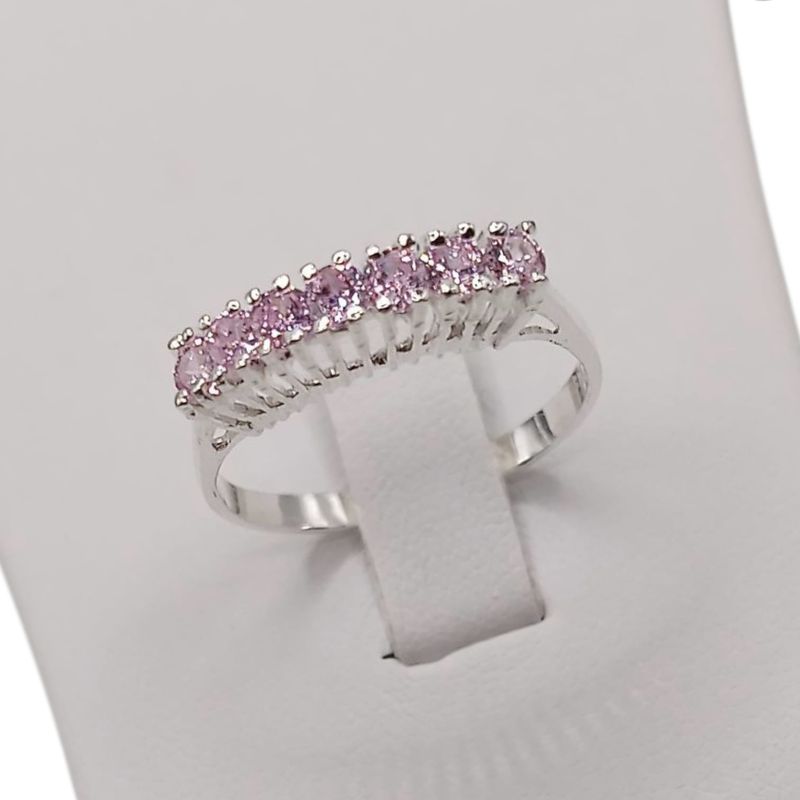 ANILLO CHURUMBELA CZ ROSA VARIAS MEDIDAS  PLATA .925