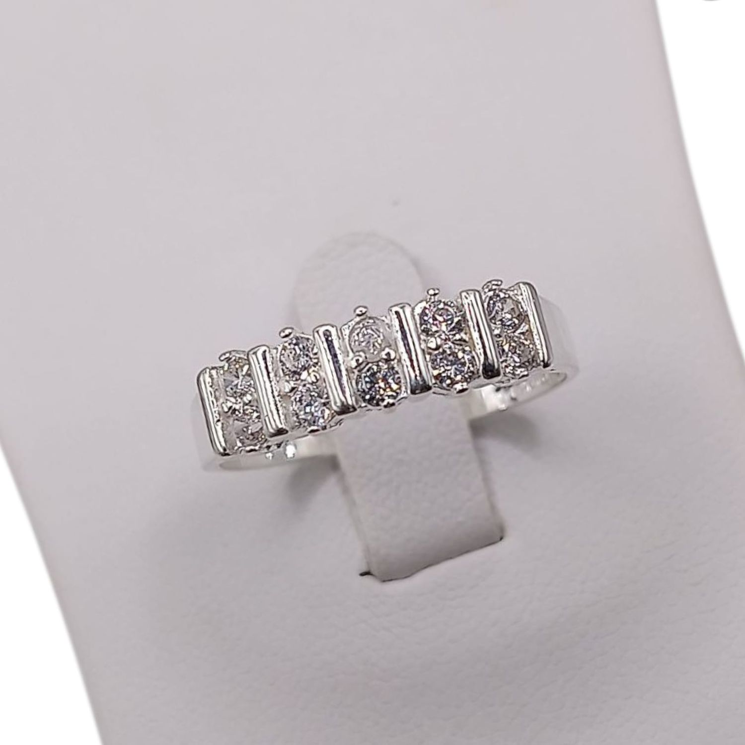 ANILLO BAGUET CZ BLANCA # 9  PLATA .925