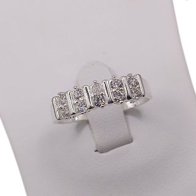 ANILLO BAGUET CZ BLANCA # 9  PLATA .925