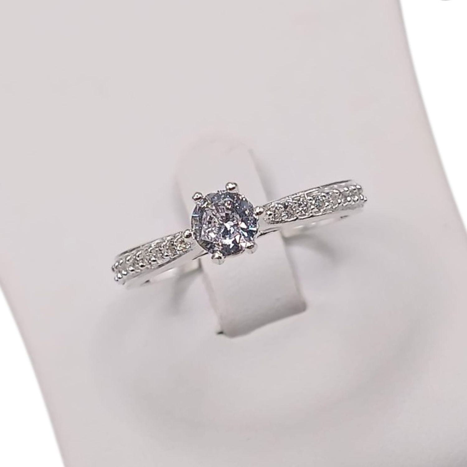 ANILLO SOLITARIO # 9 PLATA .925