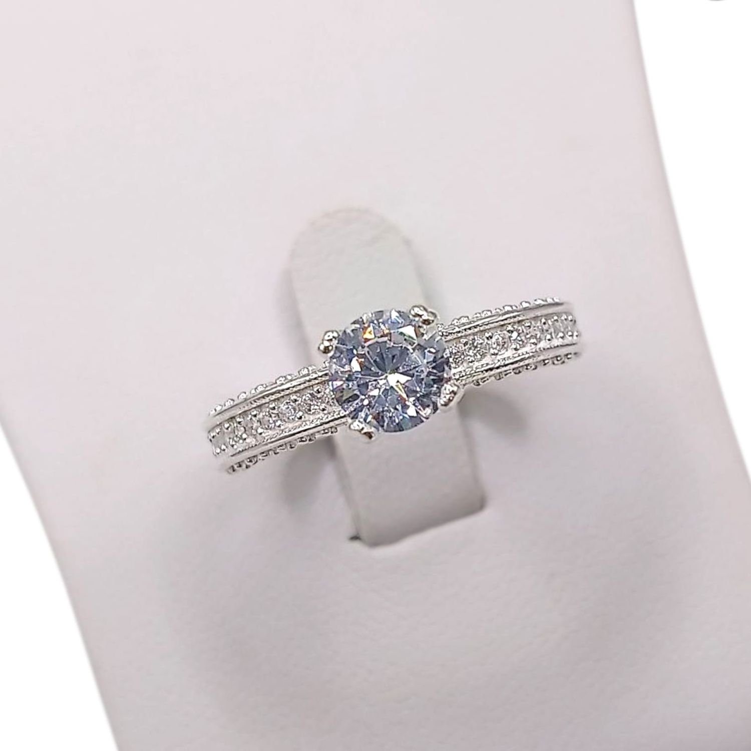 ANILLO SOLITARI0 CON CZ MEDIDA #6 PLATA .925