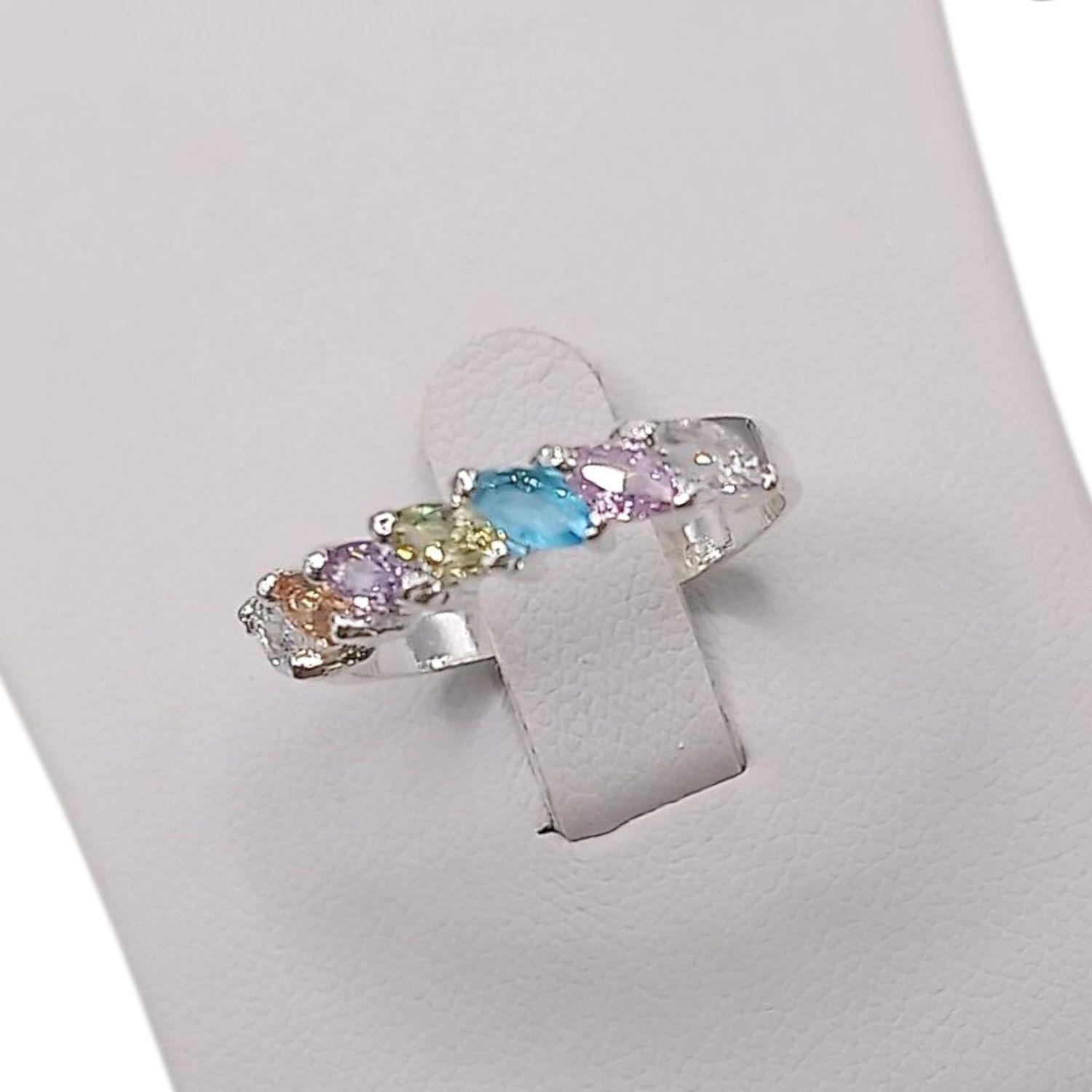 ANILLO CHURUMBELA CZ MULTICOLOR #6.5 PLATA .925