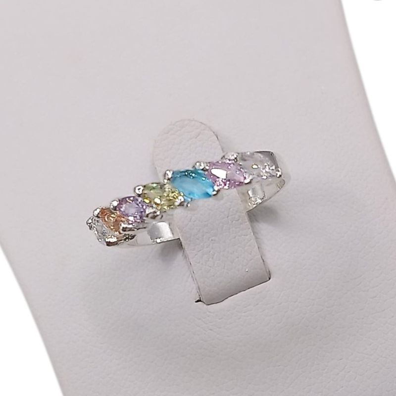 ANILLO CHURUMBELA CZ MULTICOLOR #6.5 PLATA .925