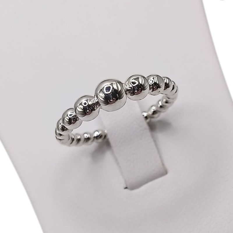 ANILLO DAMA BOLITAS VARIAS MEDIDAS PLATA .925