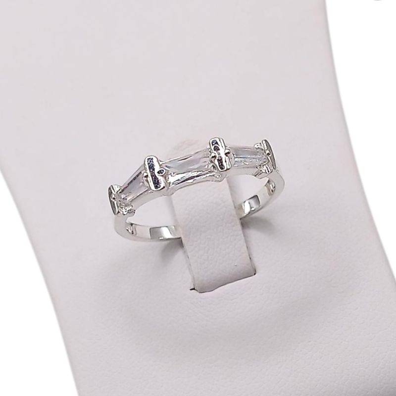 ANILLO CZ BAGUETT   VARIAS MEDIDAS PLATA .925