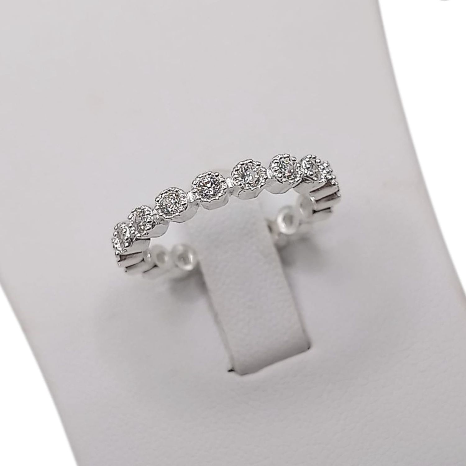 ANILLO ARGOLLA CON CZ  # 6 PLATA .925