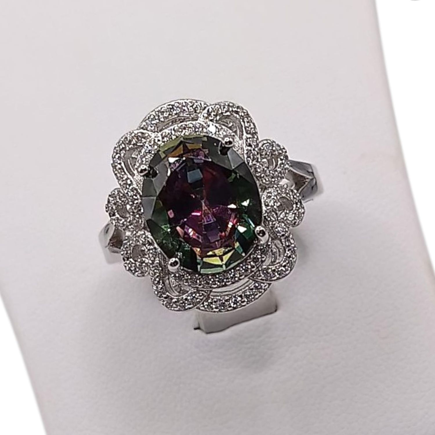 ANILLO TORNASOL CON MINI CZ VARIAS MEDIDAS PLATA .925