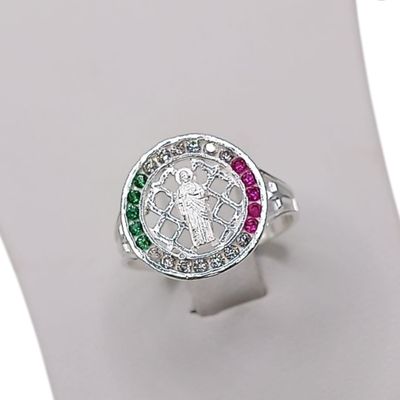 ANILLO SAN JUDAS T CZ TRICOLOR #6 PLATA .925 ANILLO SAN JUDAS T CZ TRICOLOR #6 PLATA .925