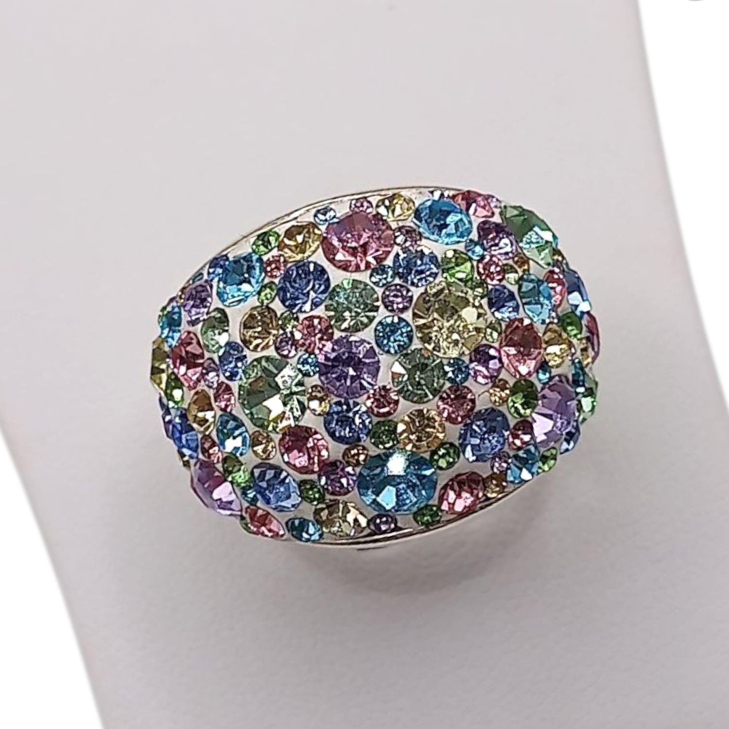 ANILLO PIEDRA SW MULTICOLOR VARIAS MEDIDAS PLATA .925