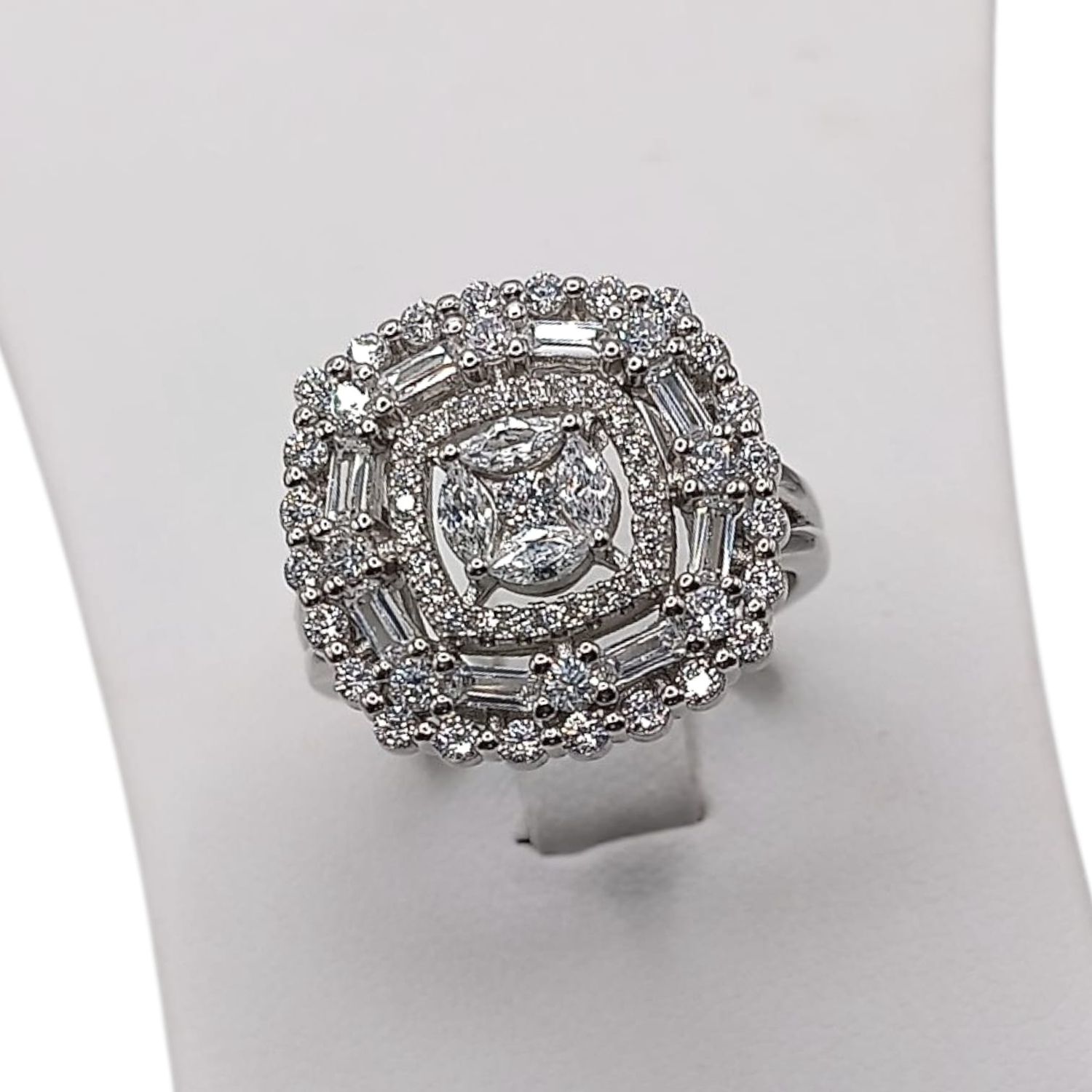 ANILLO CUADRO CON CZ  VARIAS MEDIDAS PLATA .925