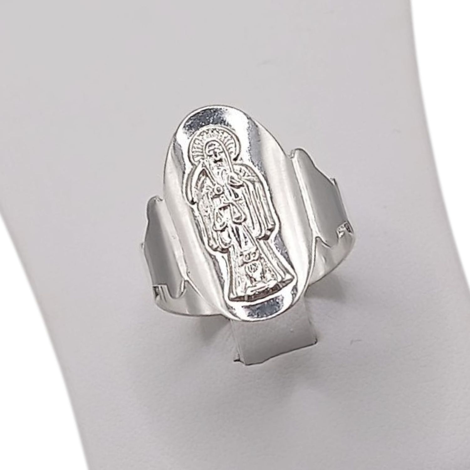 ANILLO PLACA CON SANTA MUERTE # 9.5, PLATA .925