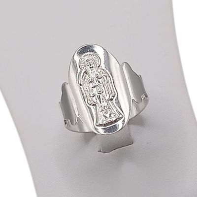 ANILLO PLACA CON SANTA MUERTE # 9.5, PLATA .925
