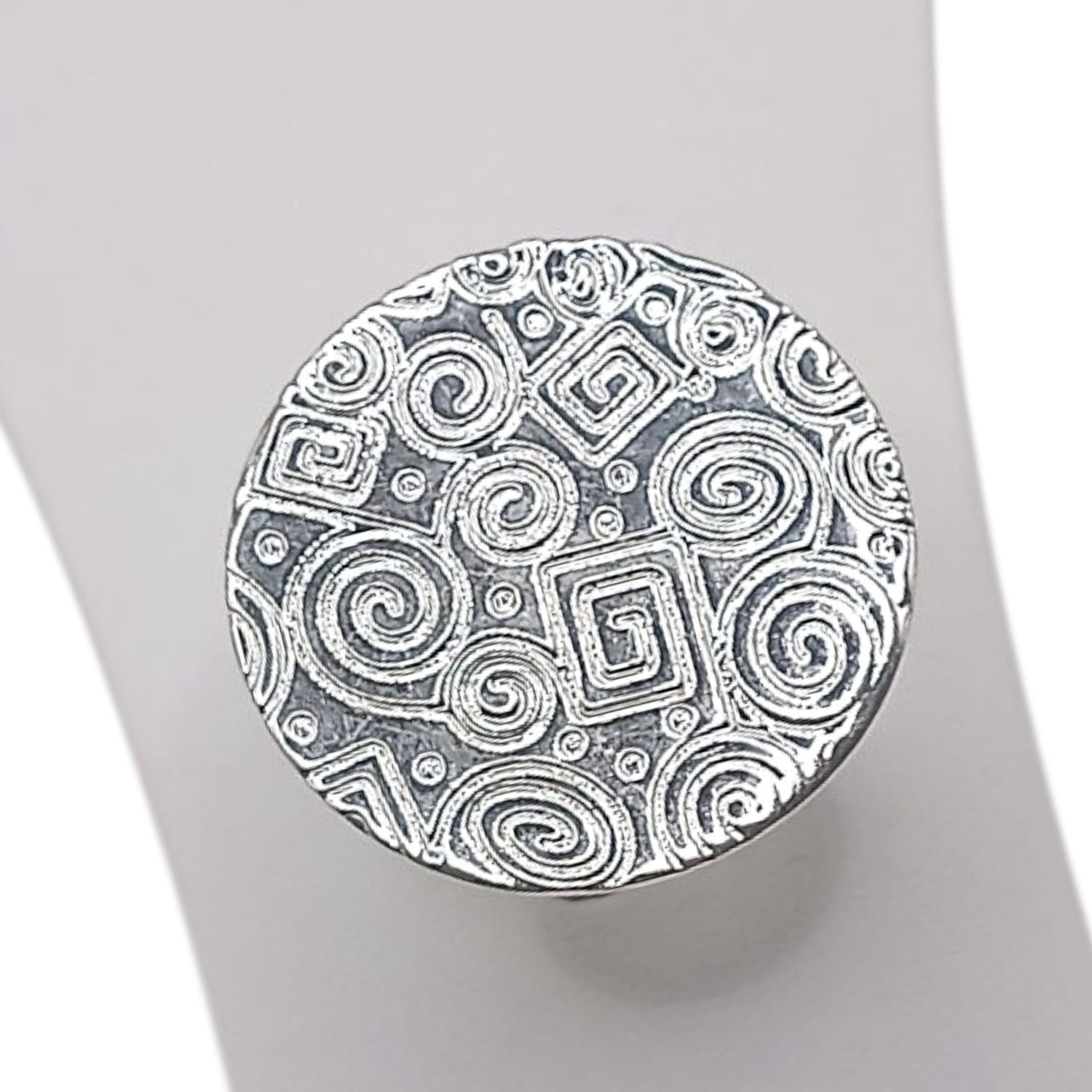 ANILLO PLACA CIRCULAR # 8 AJUSTABLE, PLATA .925