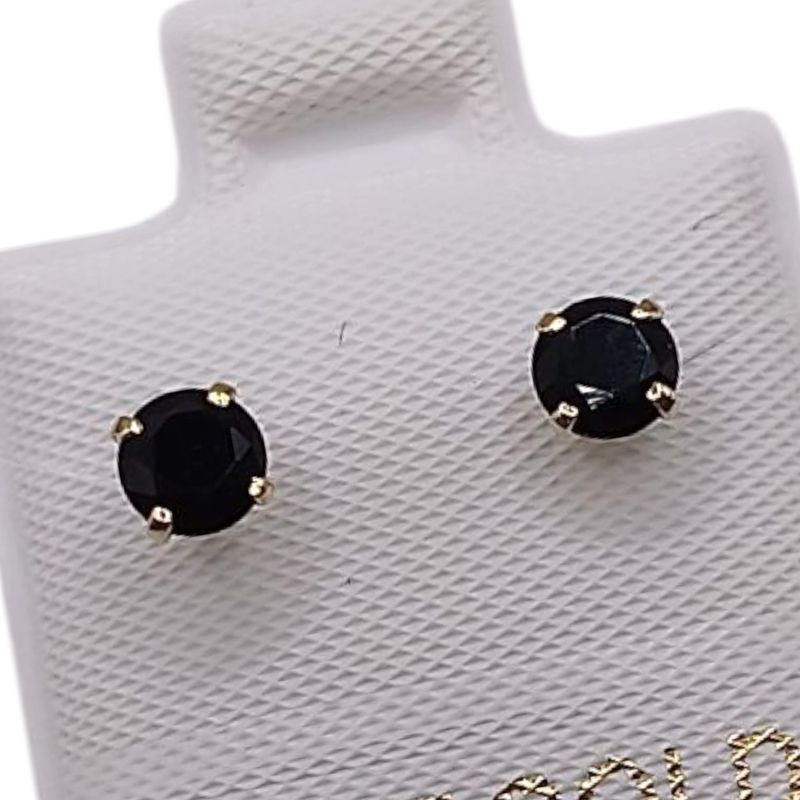 BROQUEL RECTO REDONDO CZ VERDE #4, BROCHE BOLITA, ORO 14K