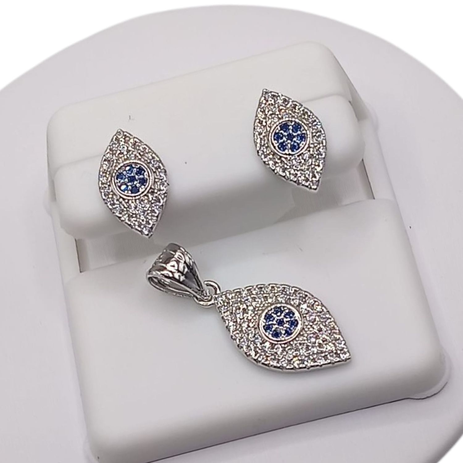 JUEGO DE ARETE Y DIJE, PLATA .925